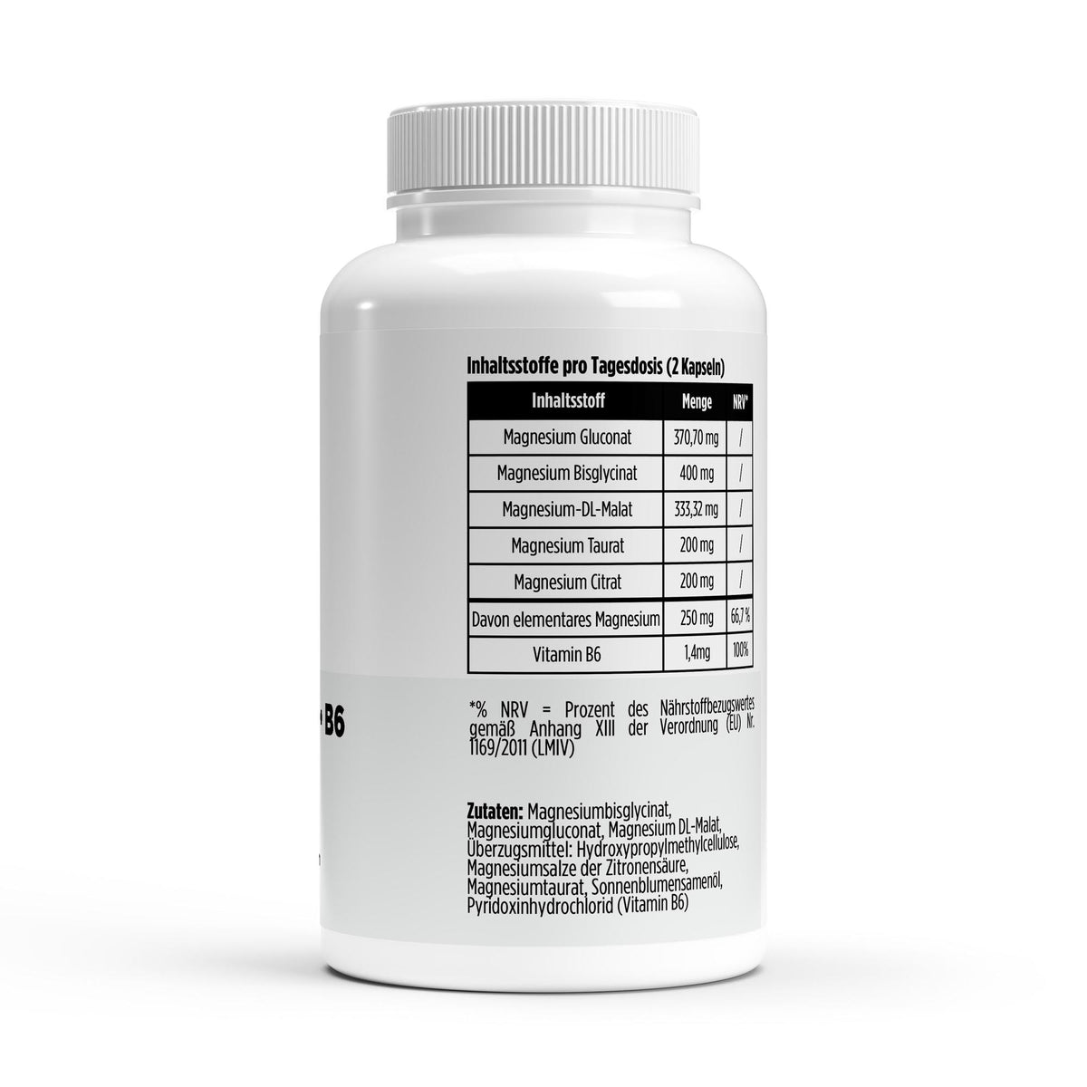 Magnesium 5x Komplex + B6 - 120 vegane Kapseln